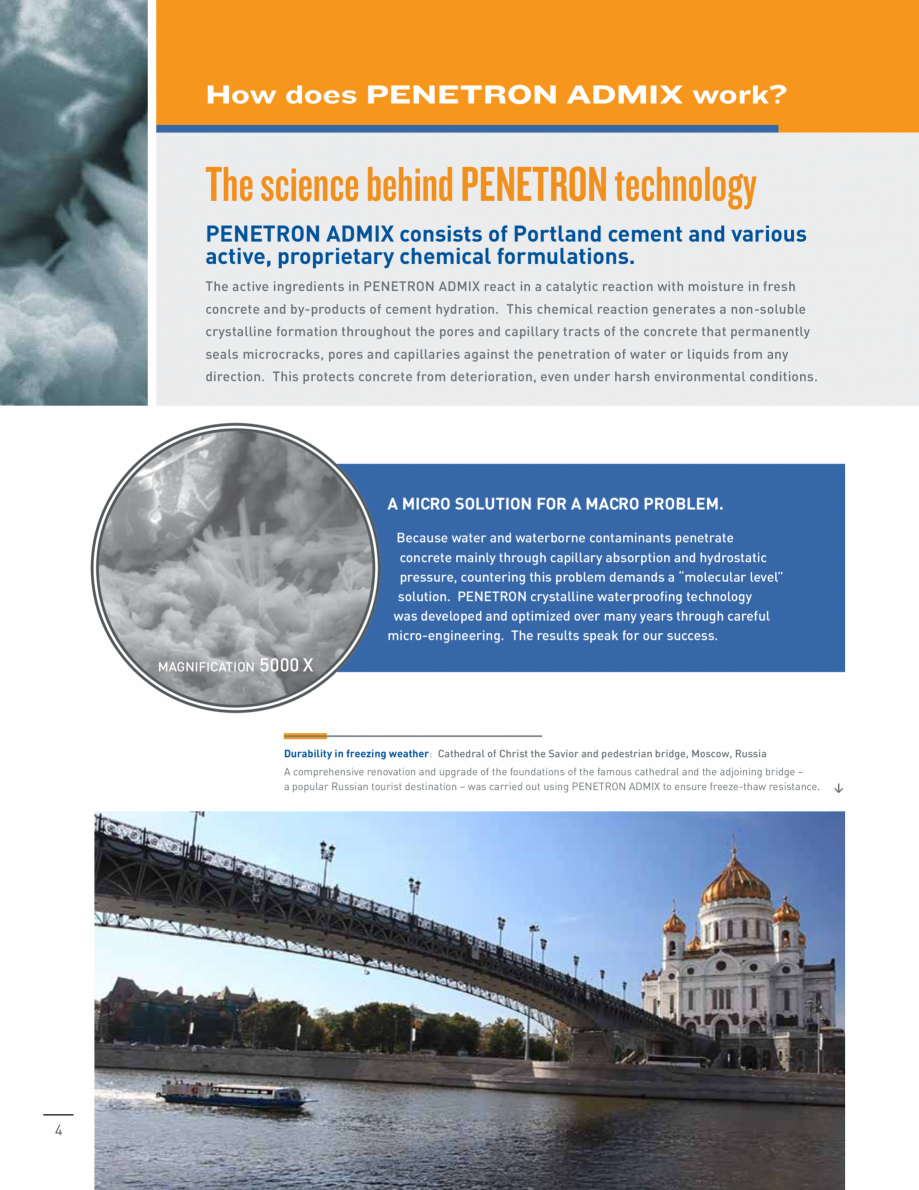 Pagina 4 - Rezistenta betonului incepe cu Penetron PENETRON PENETRON ADMIX Catalog, brosura Engleza ...