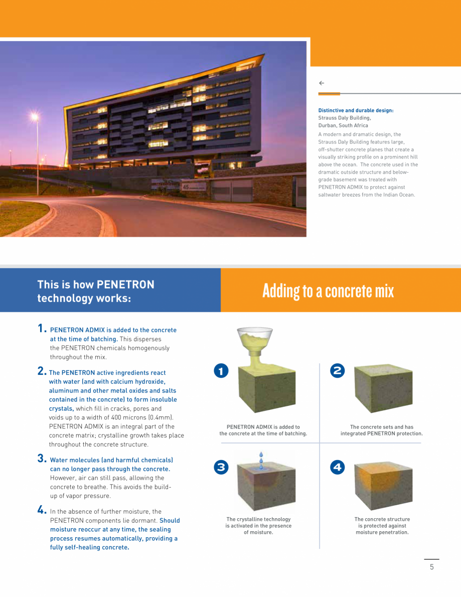 Pagina 5 - Rezistenta betonului incepe cu Penetron PENETRON PENETRON ADMIX Catalog, brosura Engleza ...