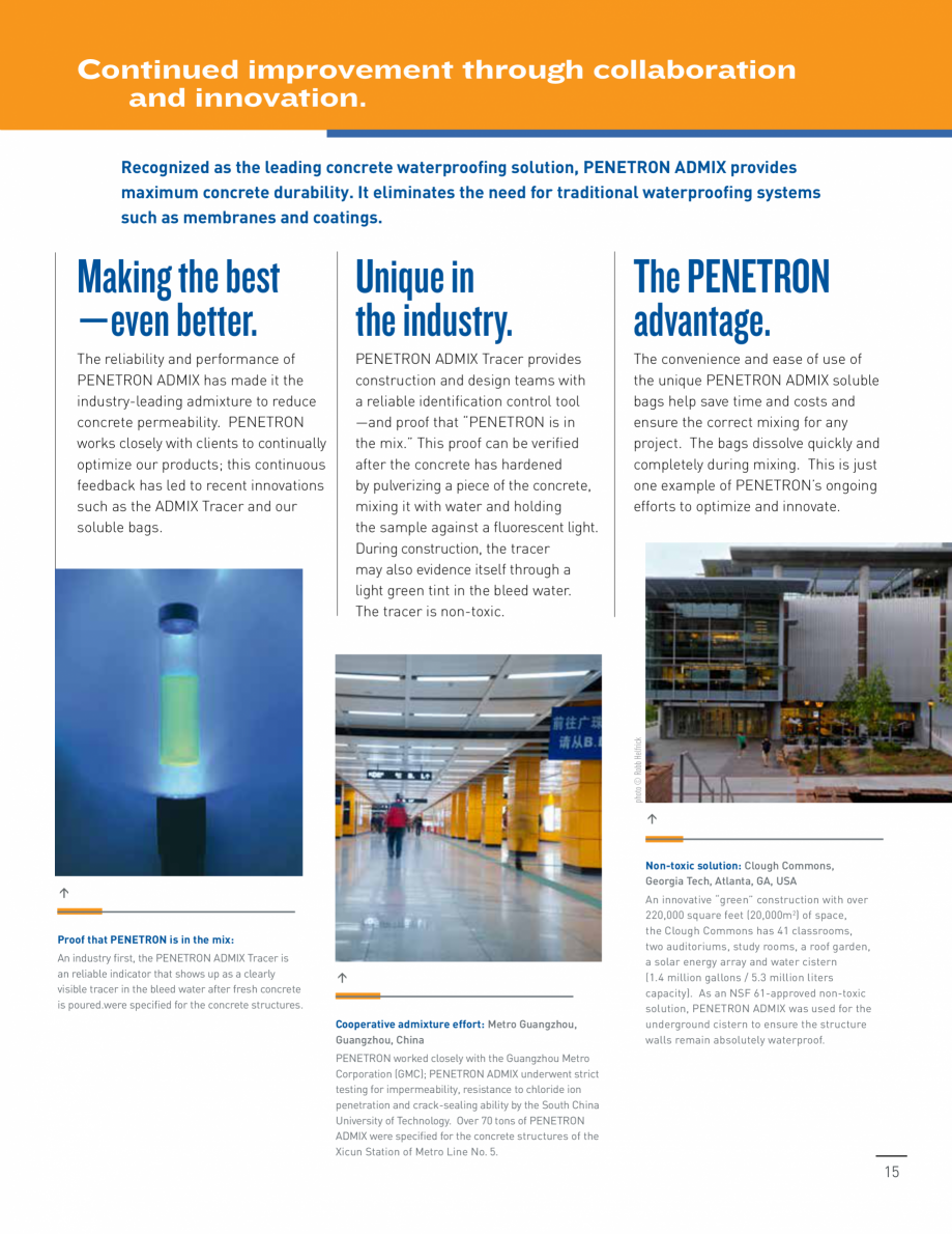 Pagina 15 - Rezistenta betonului incepe cu Penetron PENETRON PENETRON ADMIX Catalog, brosura Engleza...