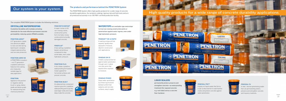 Pagina 12-Betonul la cel mai inalt nivel de durabilitate PENETRON PENETRON ADMIX, PENETRON, PENETRON PLUS,...
