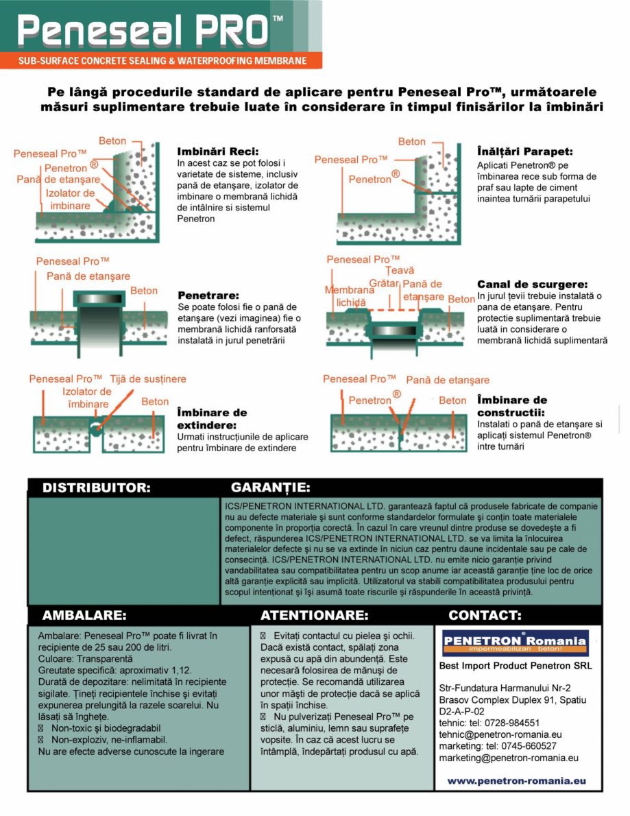 Pagina 4-Tratament hidroizolant autoreparator pentru suprafete expuse din beton PENETRON PENESEAL PRO Catalog...