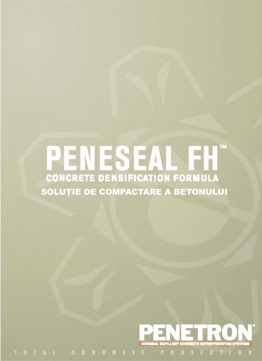 Pagina 1-Solutie de compactare a betonului PENETRON PENESEAL FH Catalog, brosura Romana 