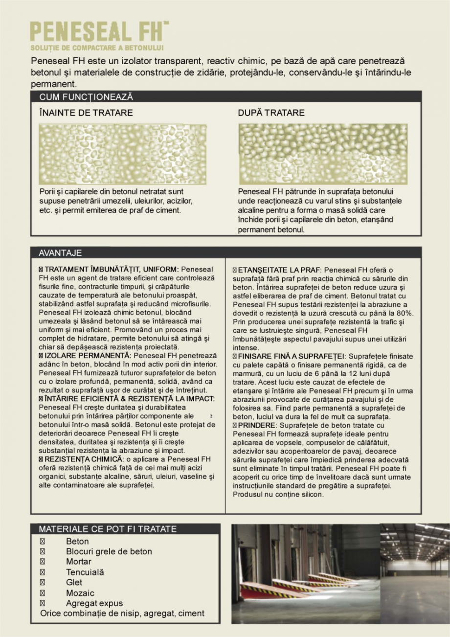 Pagina 2 - Solutie de compactare a betonului PENETRON PENESEAL FH Catalog, brosura Romana 