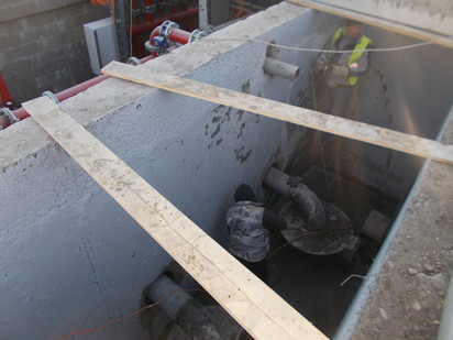 Hidroizolatii si impermeabilizare pentru structuri din beton PENECRETE MORTAR PENEPLUG PENETRON Bazin de incendiu Lidl Rosiorii