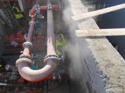 Hidroizolatii si impermeabilizare pentru structuri din beton PENECRETE MORTAR PENEPLUG PENETRON Bazin de incendiu Lidl Rosiorii