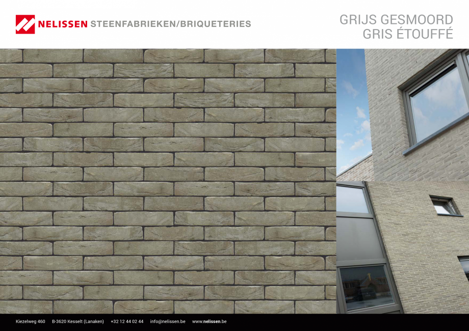 Pagina 1-Caramida aparenta NELISSEN Grey Braised Fisa tehnica Engleza, Germana, Franceza GRIJS GESMOORD
GRIS ...