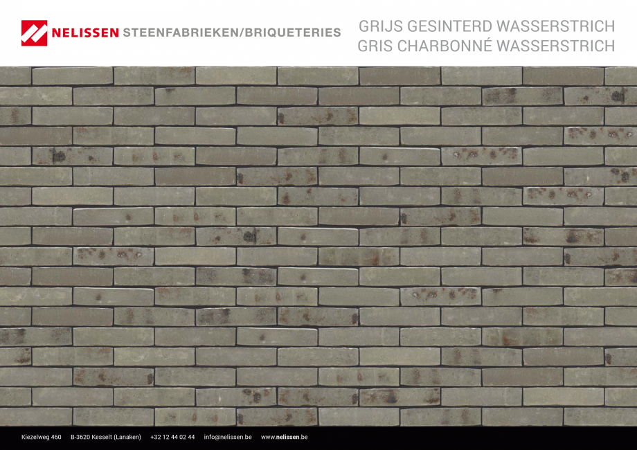 Pagina 1-Caramida aparenta NELISSEN Grey sintered Wasserstrich Fisa tehnica Engleza, Germana, Franceza GRIJS ...