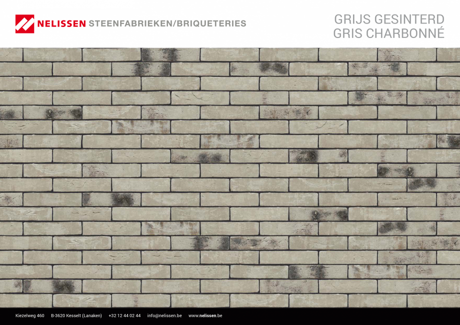 Pagina 1-Caramida aparenta NELISSEN Grey Sintered Fisa tehnica Engleza, Germana, Franceza GRIJS Gesinterd...