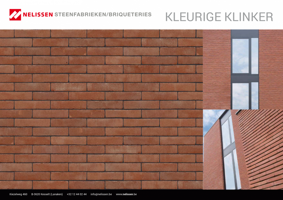 Pagina 1-Caramida aparenta NELISSEN Kleurige Klinker Fisa tehnica Engleza, Germana, Franceza KLEURIGE KLINKER...