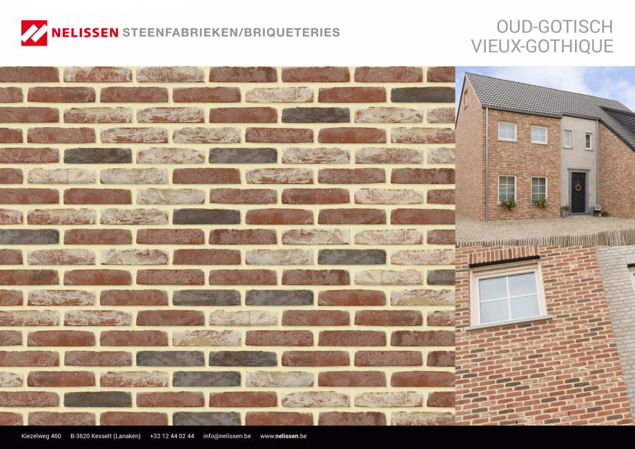 Pagina 1-Caramida aparenta NELISSEN Old-Gothic Fisa tehnica Engleza, Germana, Franceza oud-gotisch...