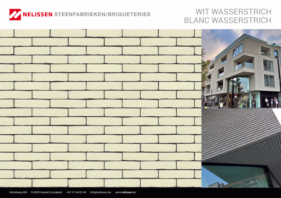 Pagina 1-Caramida aparenta NELISSEN White Wasserstrich Fisa tehnica Engleza, Germana, Franceza WIT...