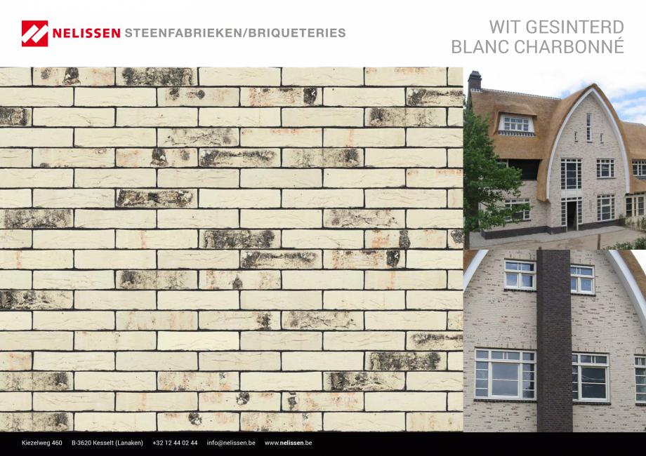 Pagina 1-Caramida aparenta NELISSEN White Sintered Fisa tehnica Engleza, Germana, Franceza WIT GESINTERD...