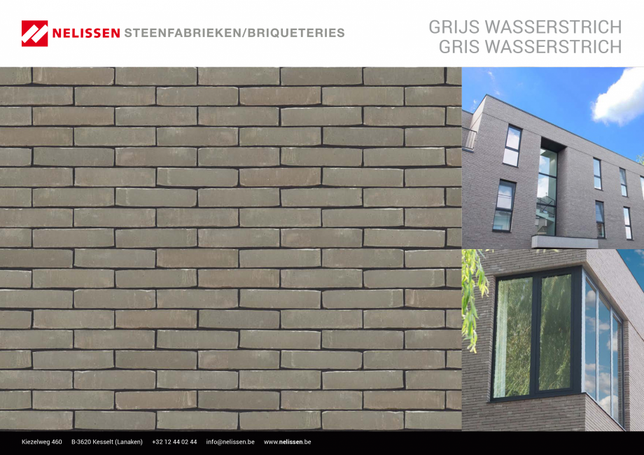 Pagina 1-Caramida aparenta NELISSEN Grey Wasserstrich Fisa tehnica Engleza, Germana, Franceza GRIJS...