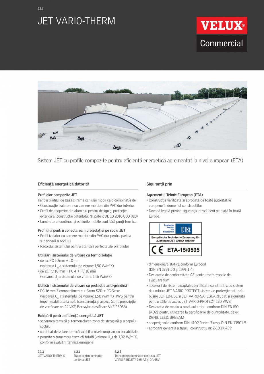 Pagina 1-Sistem cu profile compozite pentru eficienta energetica VELUX Commercial Vario Therm Fisa tehnica 2....