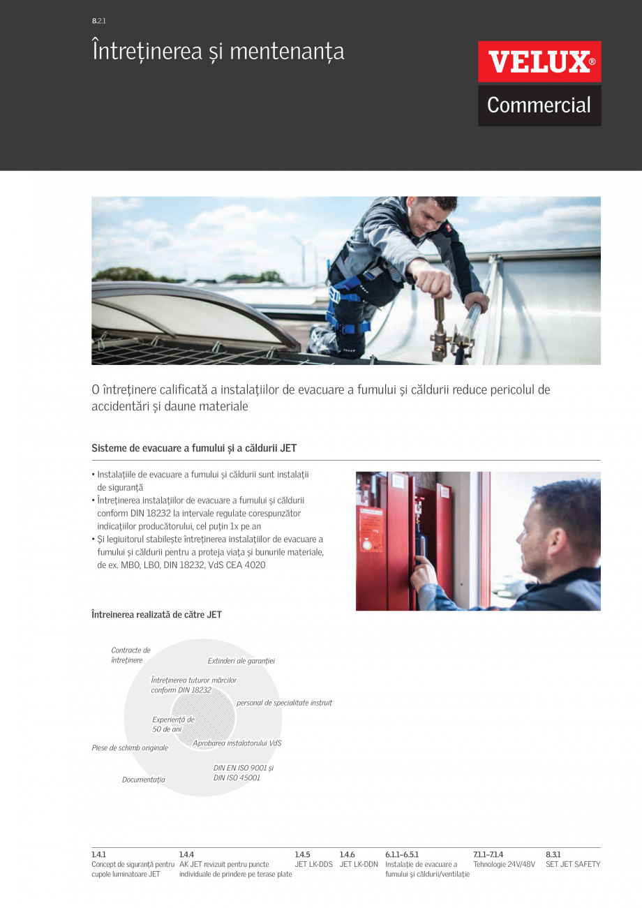 Pagina 1-Intretinerea si mentenanta sistemelor pentru evacuarea fumului si a caldurii VELUX Commercial Fisa...