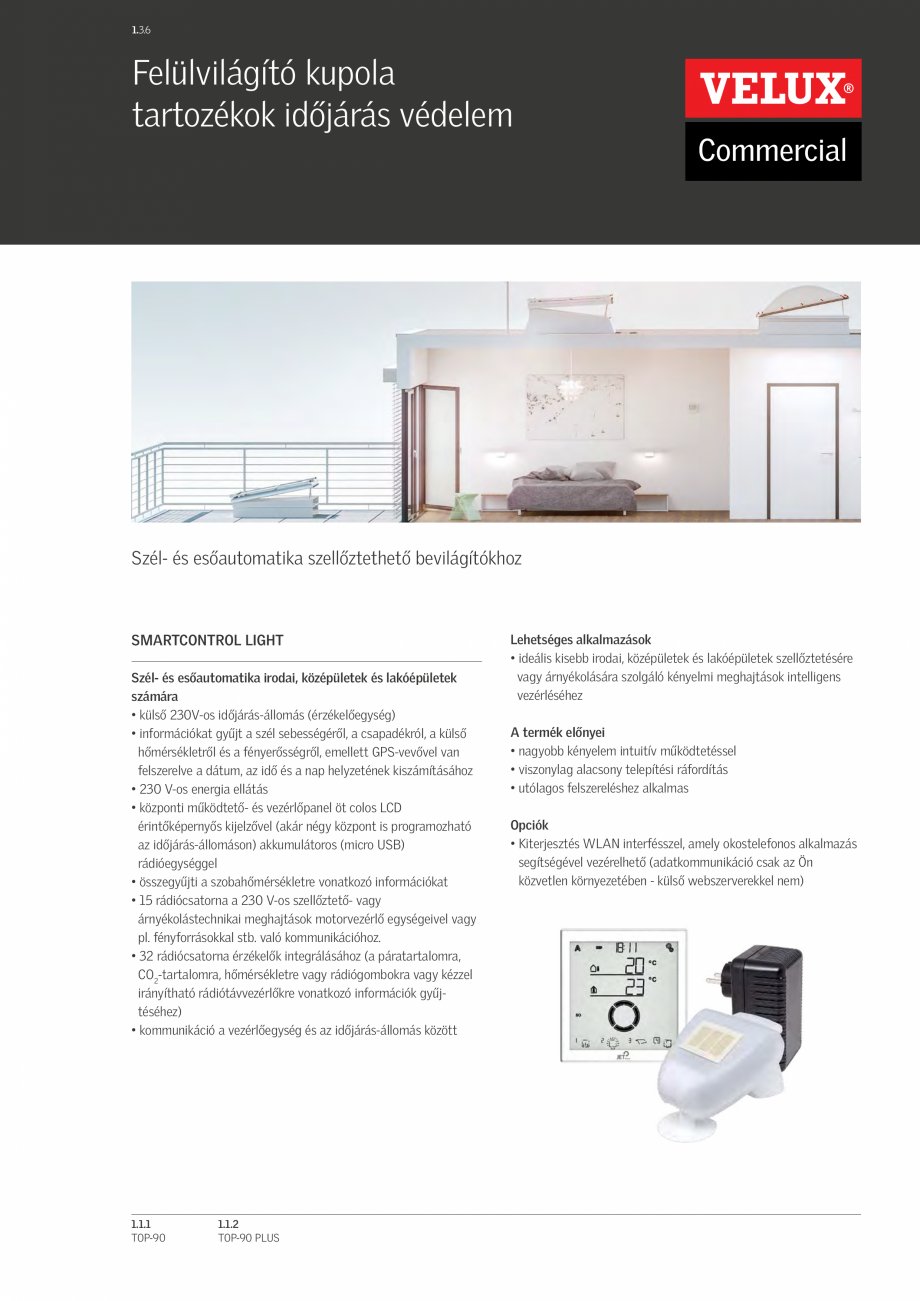 Pagina 1-Accesorii pentru cupole - protectie impotriva conditiilor meteo VELUX Commercial Catalog, brosura...