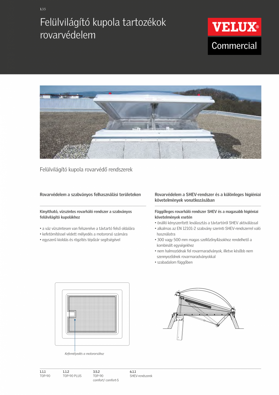 Pagina 1-Accesorii pentru cupole - protectie impotriva insectelor VELUX Commercial Catalog, brosura Maghiara ...