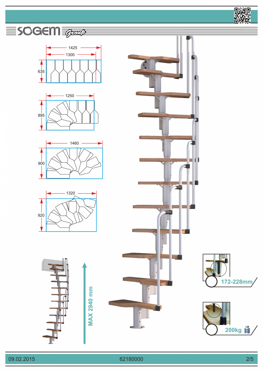 Pagina 2-Scara cu rampa SOGEM Houston Specificații tehnice Romana, Engleza, Germana, Franceza, Spaniola 