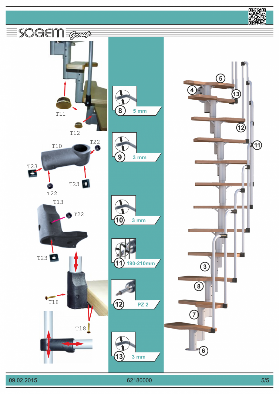 Pagina 5-Scara cu rampa SOGEM Houston Specificații tehnice Romana, Engleza, Germana, Franceza, Spaniola 