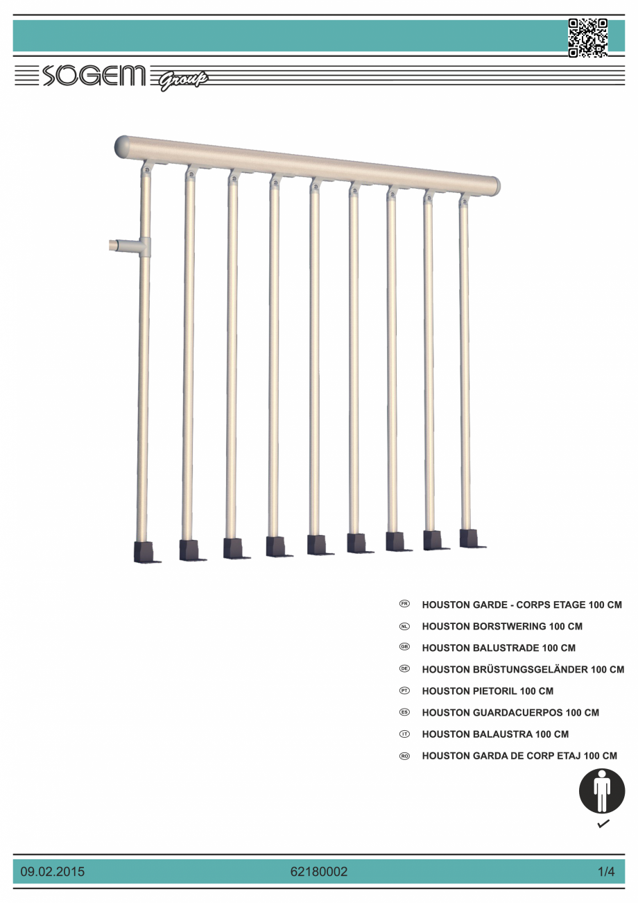 Pagina 1-Garda de corp etaj 100 cm SOGEM Houston Catalog, brosura Romana, Engleza, Germana, Franceza,...