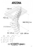 Dimensiuni scara pe structura metalica SOGEM - Arizona
