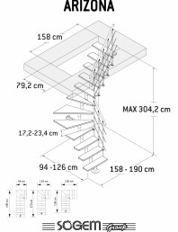 Dimensiuni scara pe structura metalica