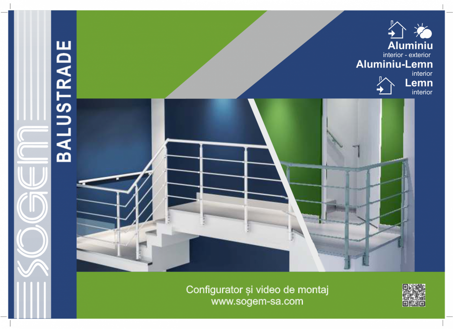 Pagina 1-Accesorii - Balustrade din lemn si din metal SOGEM Catalog, brosura Romana BALUSTRADE

Aluminiu...