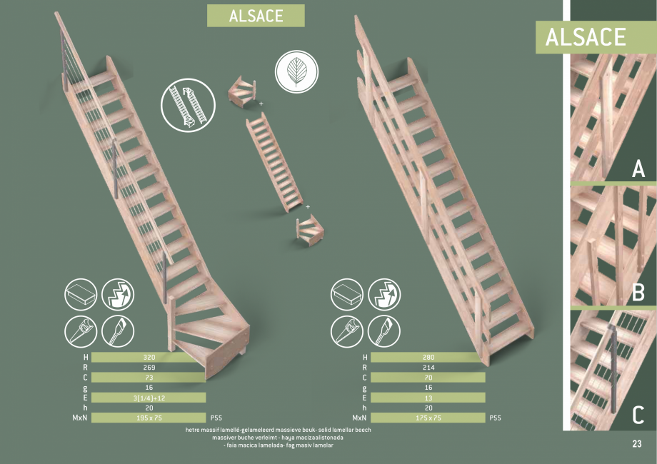 Pagina 24-Scari in kit din lemn si din metal SOGEM Catalog, brosura Romana, Engleza, Germana, Franceza,...