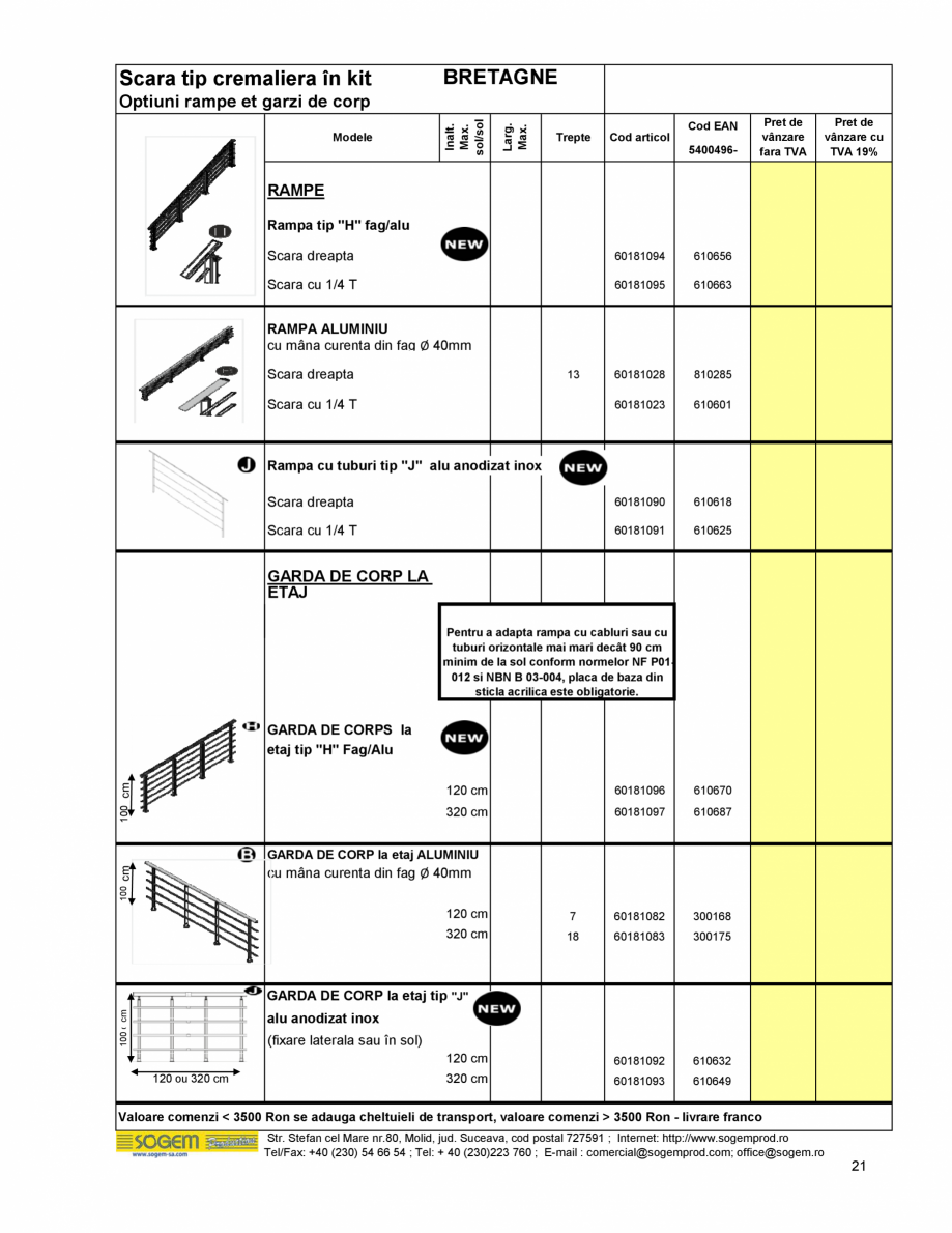 Pagina 22-Scari moderne pe structura metalica  SOGEM Etna Fisa tehnica Romana 0110

Model 1
Giron de 20 cm...