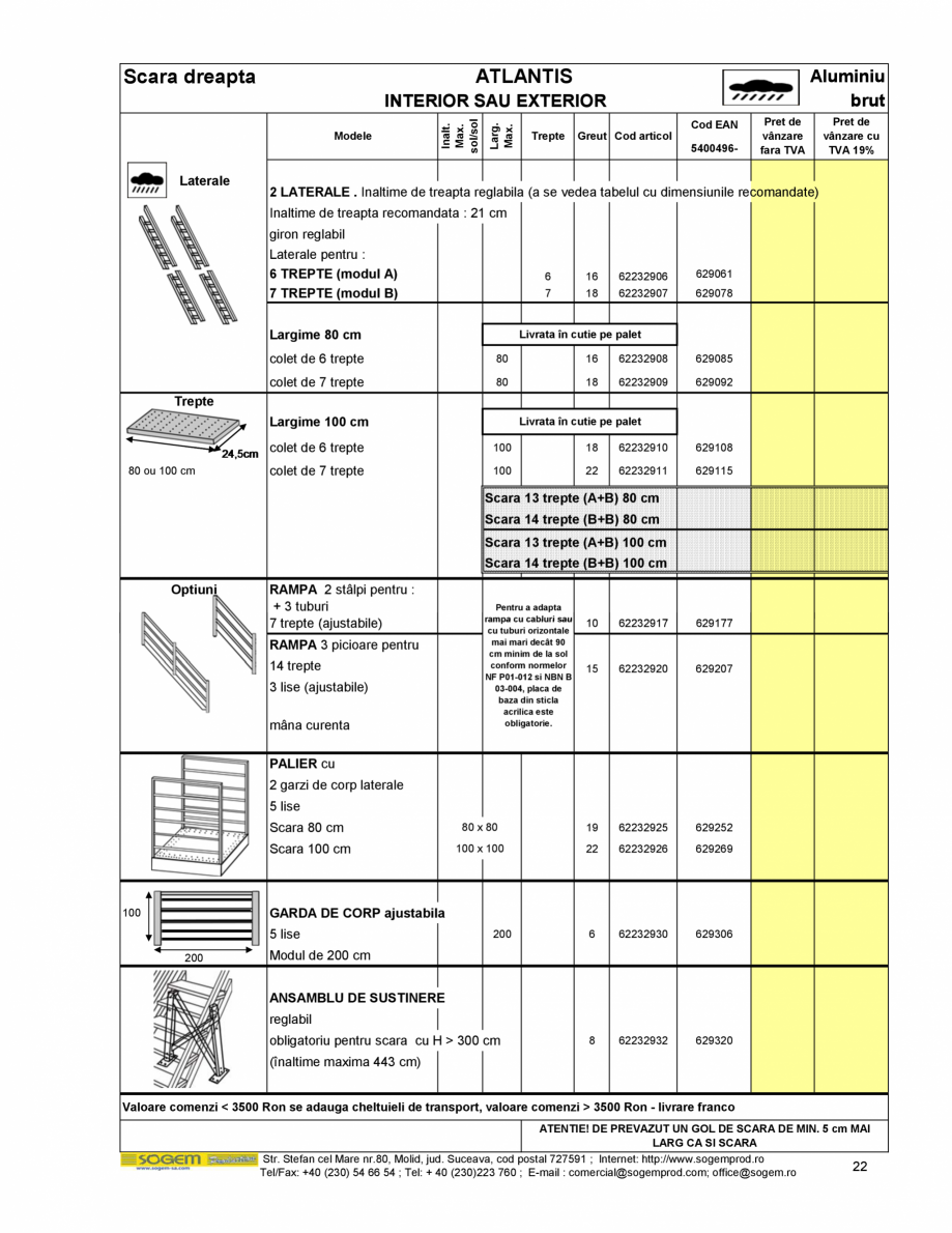 Pagina 23-Scari moderne pe structura metalica  SOGEM Etna Fisa tehnica Romana  cu cabluri Gomera 1/4 T
cu...