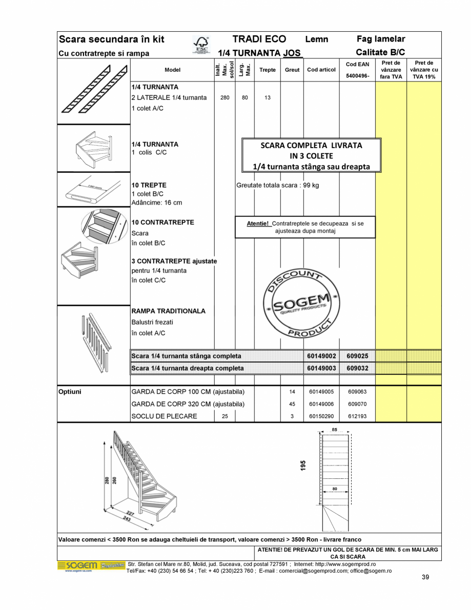 Pagina 41-Scari moderne pe structura metalica  SOGEM Etna Fisa tehnica Romana aloare comenzi < 3500 Ron se...