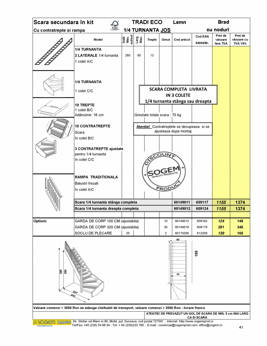 Pagina 43-Scari moderne pe structura metalica  SOGEM Etna Fisa tehnica Romana rare franco
ATENTIE! DE PREVAZUT...