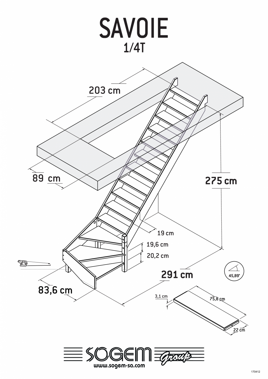 Pagina 3-Scari pe structura din lemn  SOGEM Savoie Specificații tehnice Romana 
