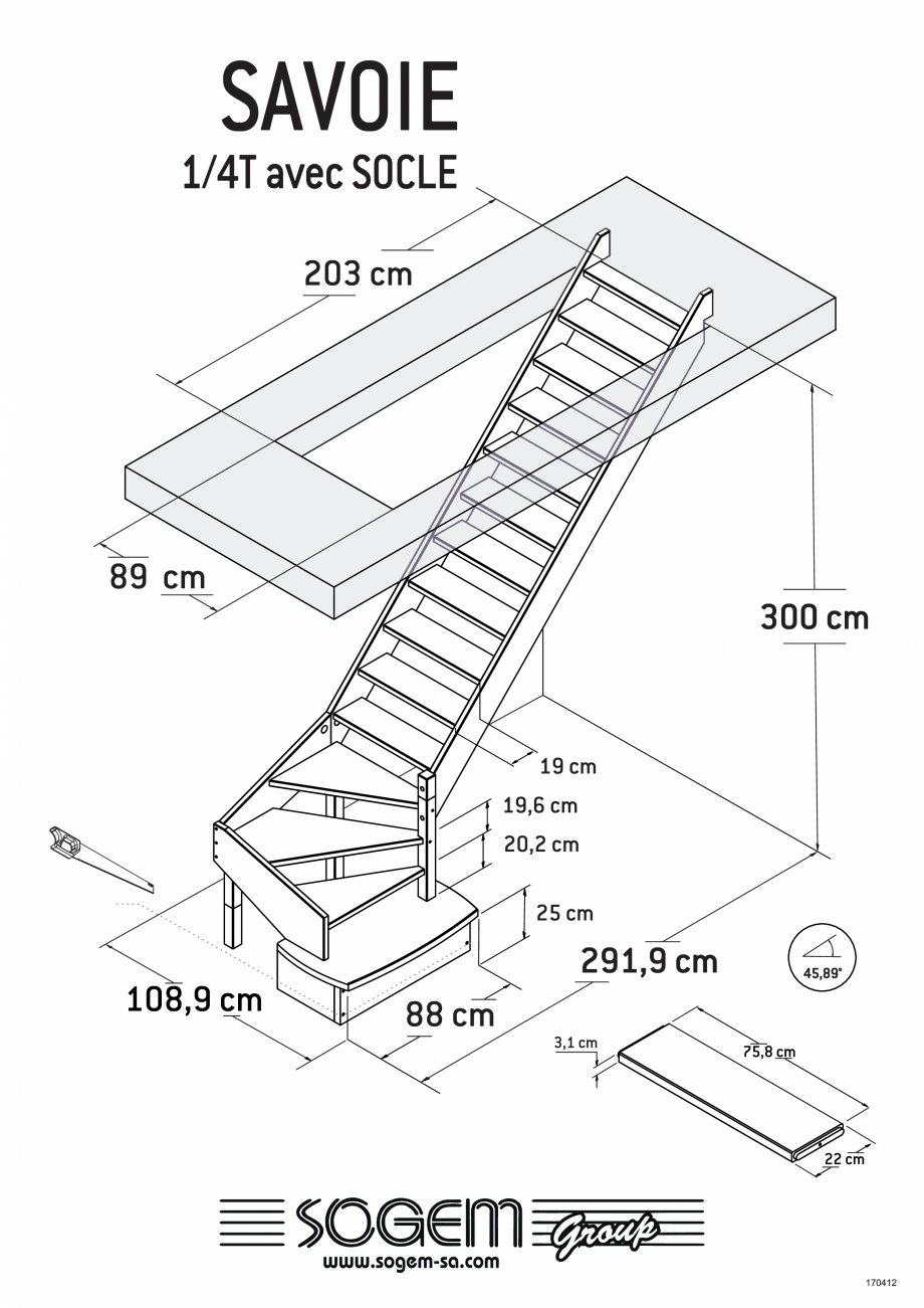 Pagina 4-Scari pe structura din lemn  SOGEM Savoie Specificații tehnice Romana 