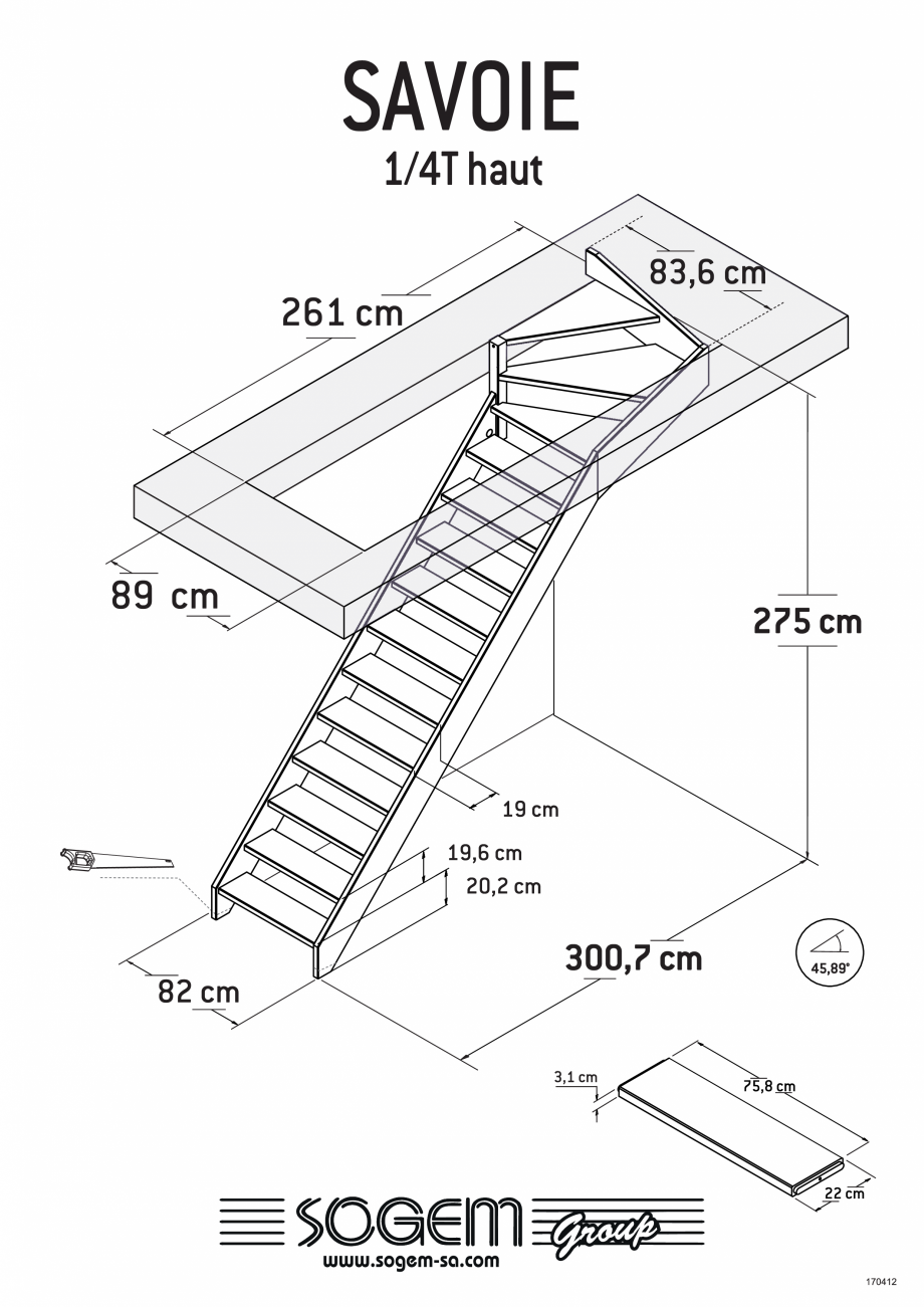 Pagina 5-Scari pe structura din lemn  SOGEM Savoie Specificații tehnice Romana 