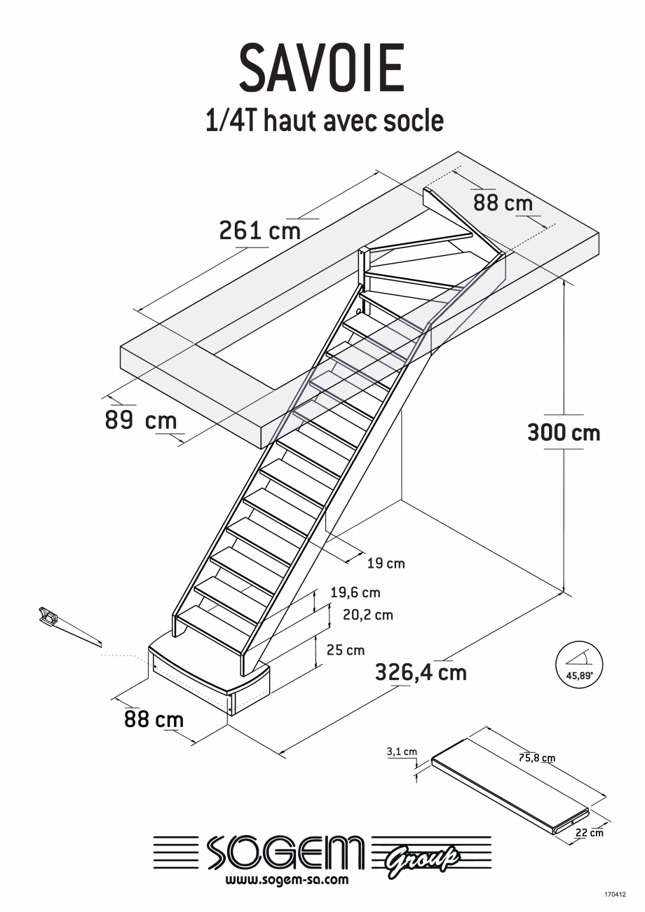 Pagina 6-Scari pe structura din lemn  SOGEM Savoie Specificații tehnice Romana 