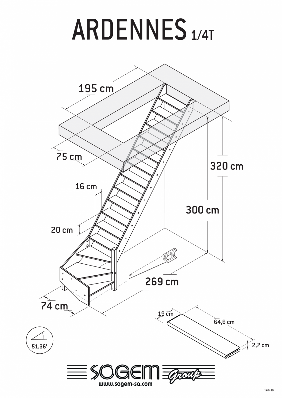 Pagina 3 - Scari pe structura din lemn SOGEM Ardennes Specificații tehnice Romana 