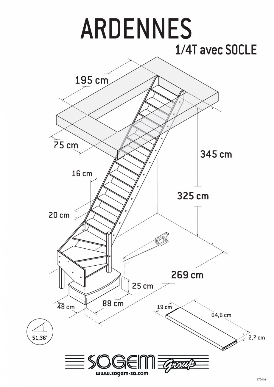 Pagina 4-Scari pe structura din lemn SOGEM Ardennes Specificații tehnice Romana 