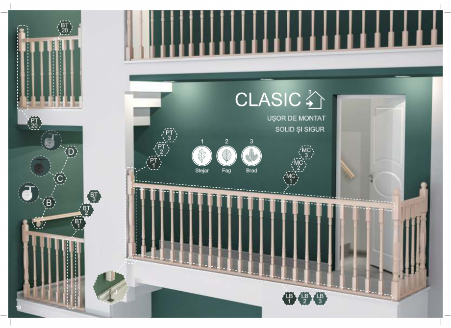 Pagina 10-Accesorii - Balustrade din lemn si din metal SOGEM Catalog, brosura Romana 