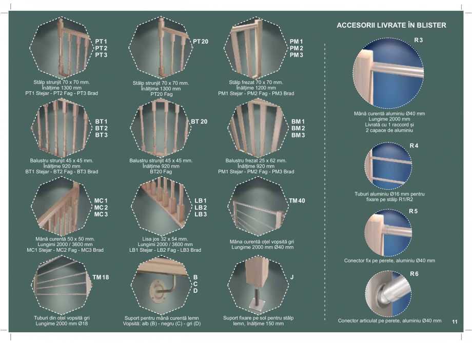 Pagina 11-Accesorii - Balustrade din lemn si din metal SOGEM Catalog, brosura Romana 