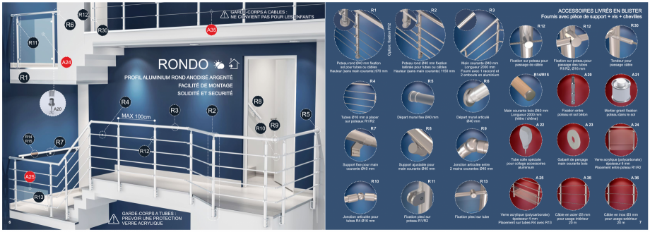 Pagina 4-Accesorii - Balustrade din lemn si din metal SOGEM Gomera Catalog, brosura Franceza 