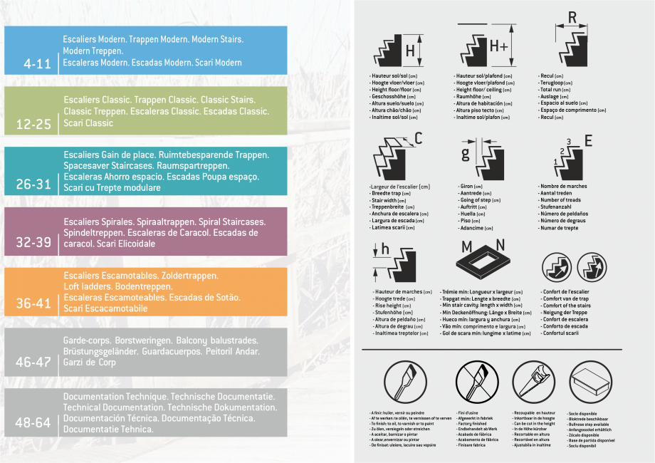 Pagina 2-Scari in kit din lemn si din metal SOGEM Catalog, brosura Romana, Engleza, Germana, Franceza,...
