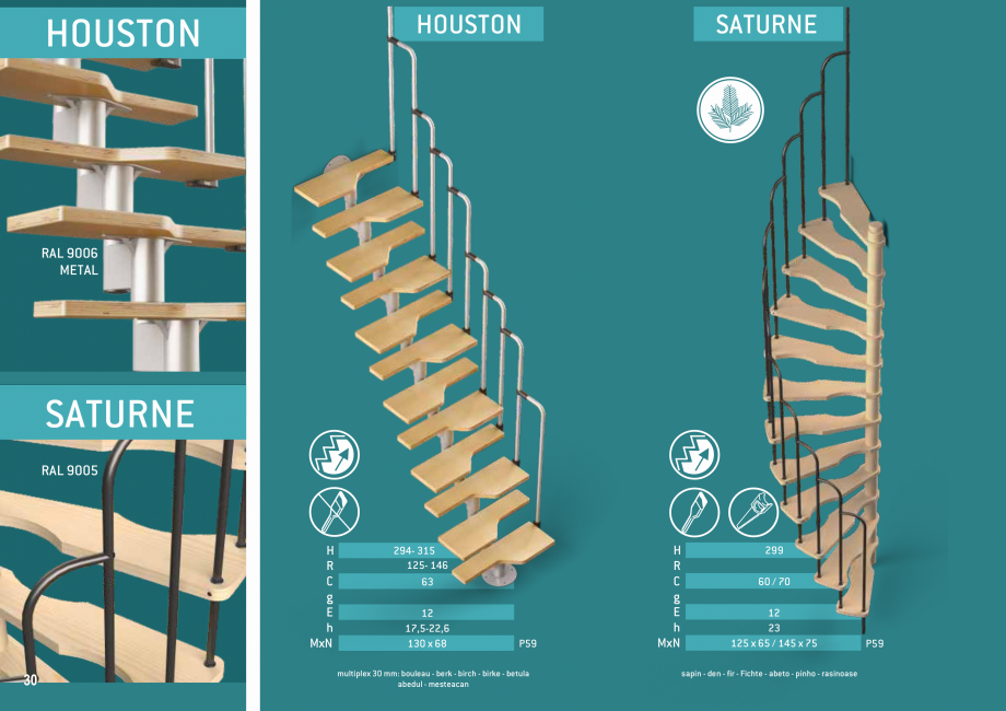 Pagina 31-Scari in kit din lemn si din metal SOGEM Catalog, brosura Romana, Engleza, Germana, Franceza,...
