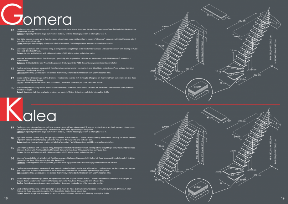 Pagina 10-Scari din lemn si din metal - Colectia Volcano SOGEM Catalog, brosura Romana, Engleza, Germana,...