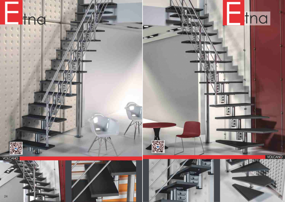 Pagina 13-Scari din lemn si din metal - Colectia Volcano SOGEM Catalog, brosura Romana, Engleza, Germana,...