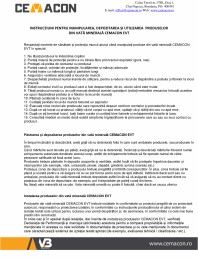 Instructiuni de utilizare manipulare si depozitare vata minerala - CEMACON EVT