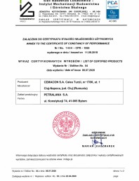 Certificate de conformitate al controlului productiei in fabrica