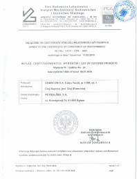 Certificat de conformitate al controlului productiei in fabrica - vata minerala