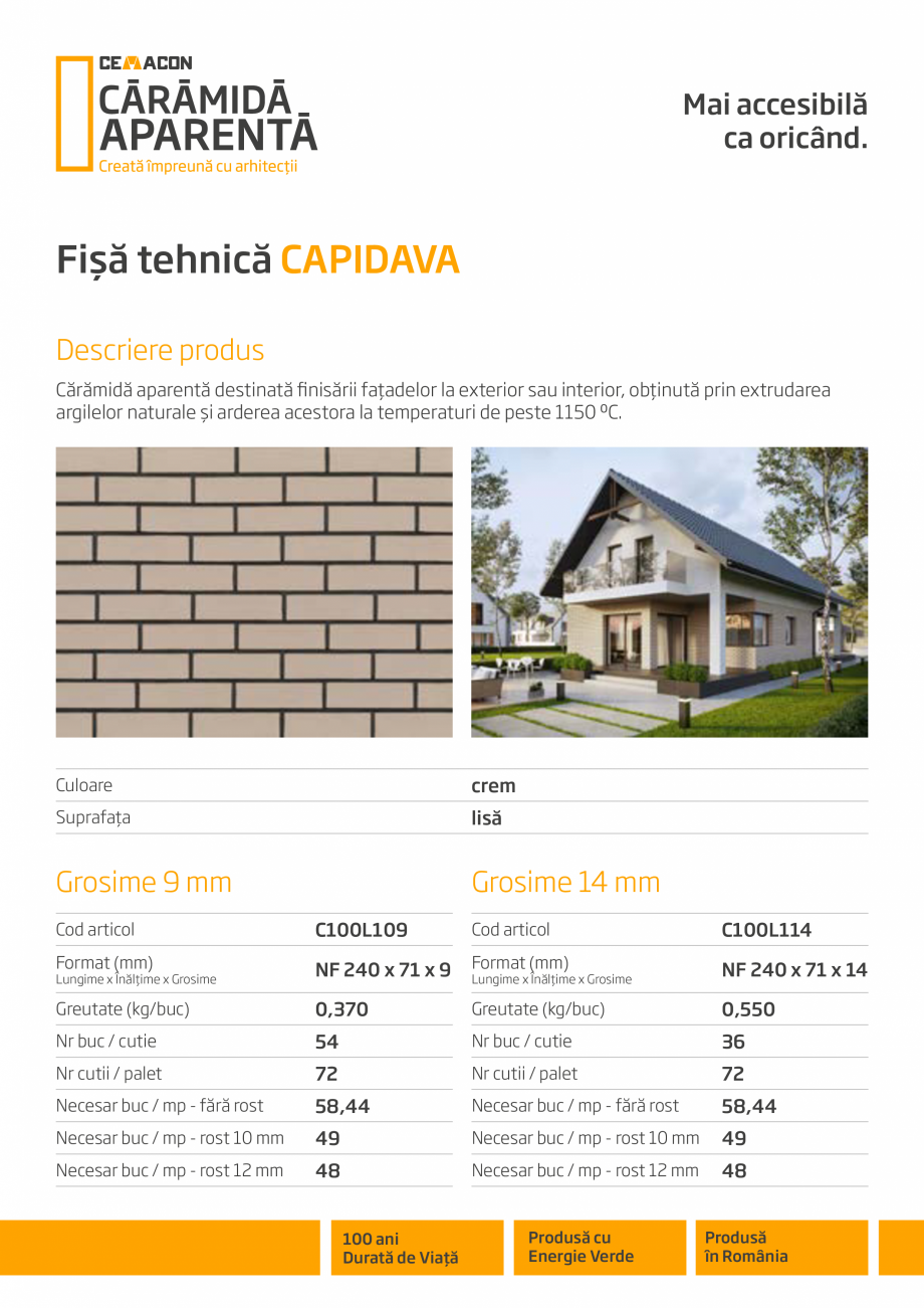 Pagina 1 - Caramida aparenta CEMACON CAPIDAVA Fisa tehnica Romana Mai accesibilă
ca oricând.
...