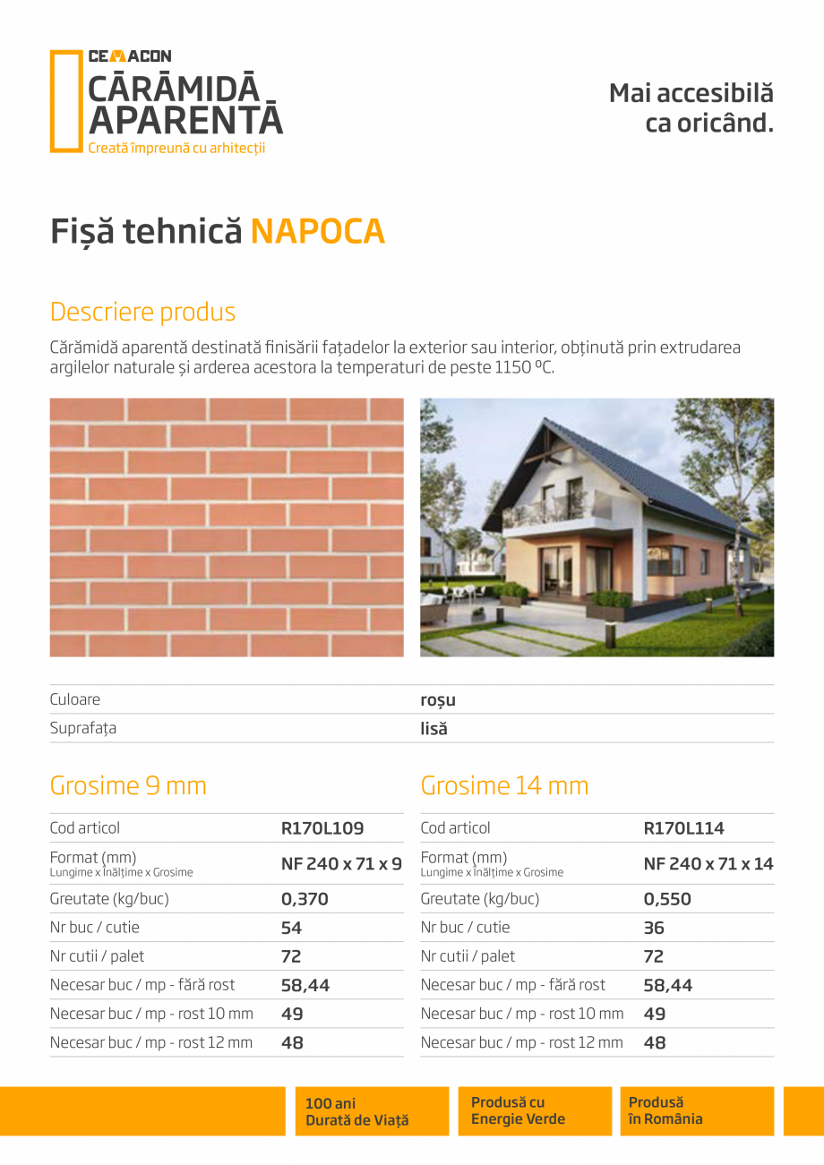 Pagina 1-Caramida aparenta CEMACON NAPOCA Fisa tehnica Romana Mai accesibilă
ca oricând.

Fișă tehnică...